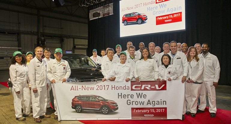 Honda Begins First Production of SUVs in Indiana with 2017 CR-V